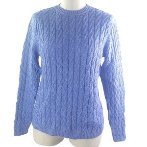 Karen Scott Ribbed Knit Pullover Chunky Sweater Purple Round Neck